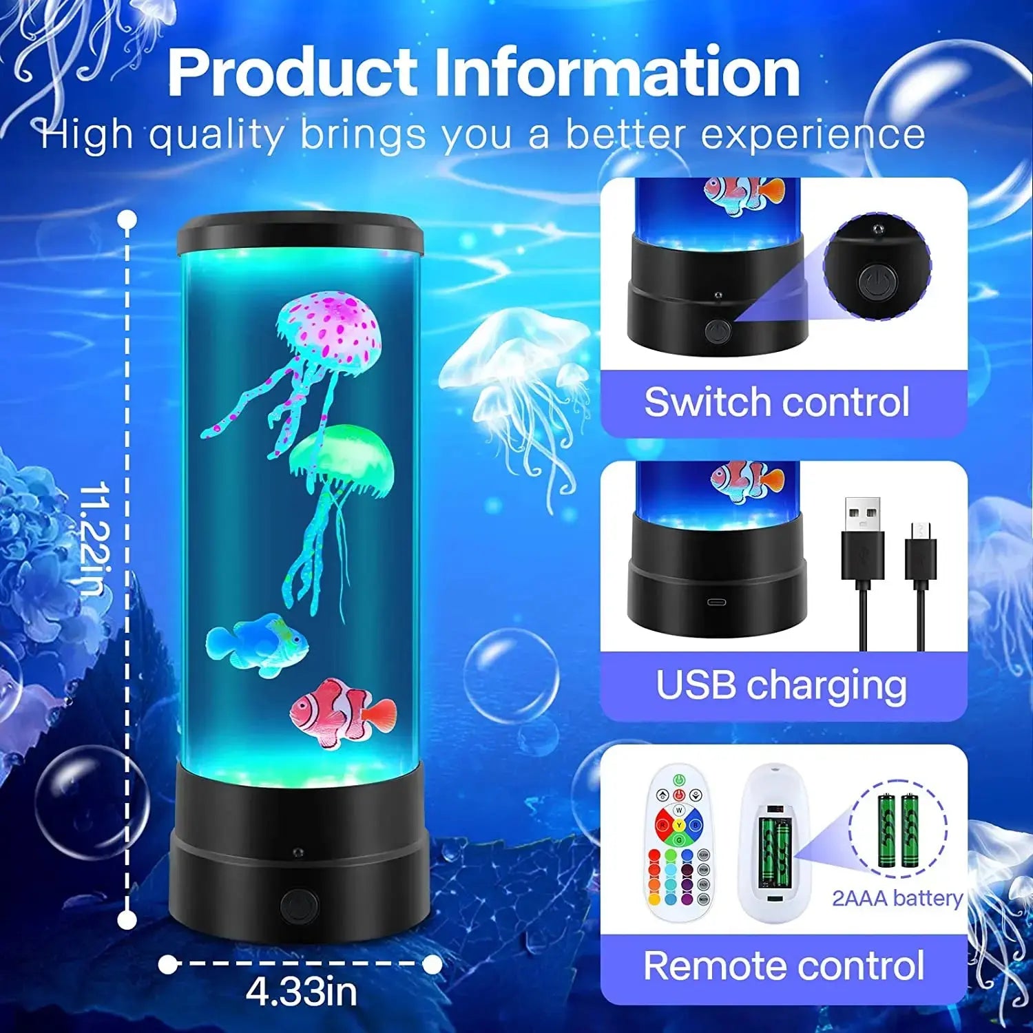 Veilleuse aquarium multi fonction 