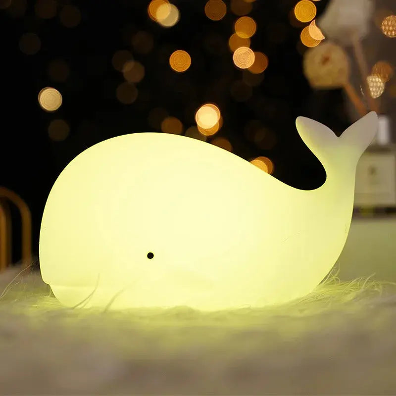 Veilleuse baleine lumière jaune