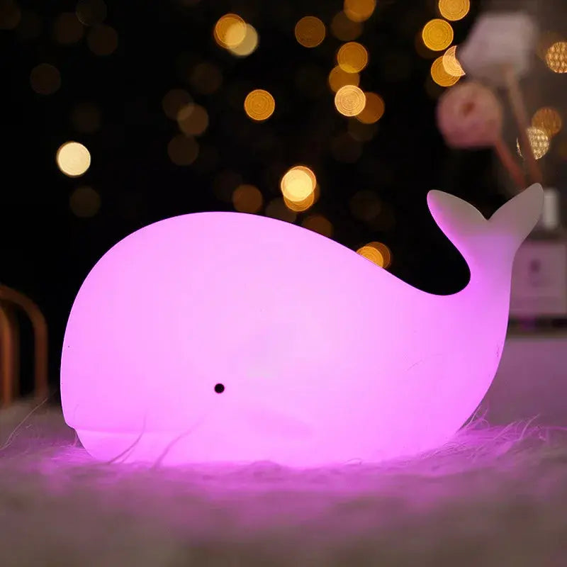 Veilleuse baleine lumière violée