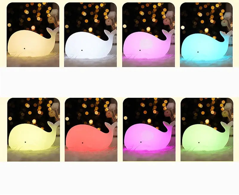 Veilleuse baleine multi lumière 