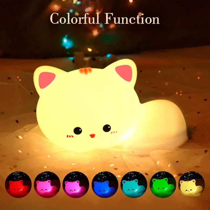 Veilleuse chat tactile multi fonction 