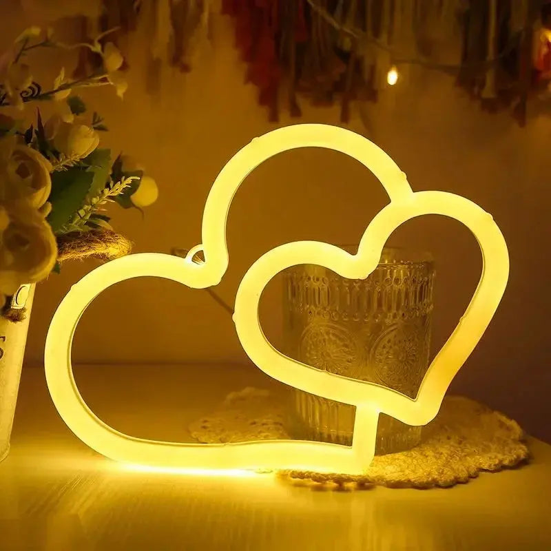 Veilleuse en cœur jaune