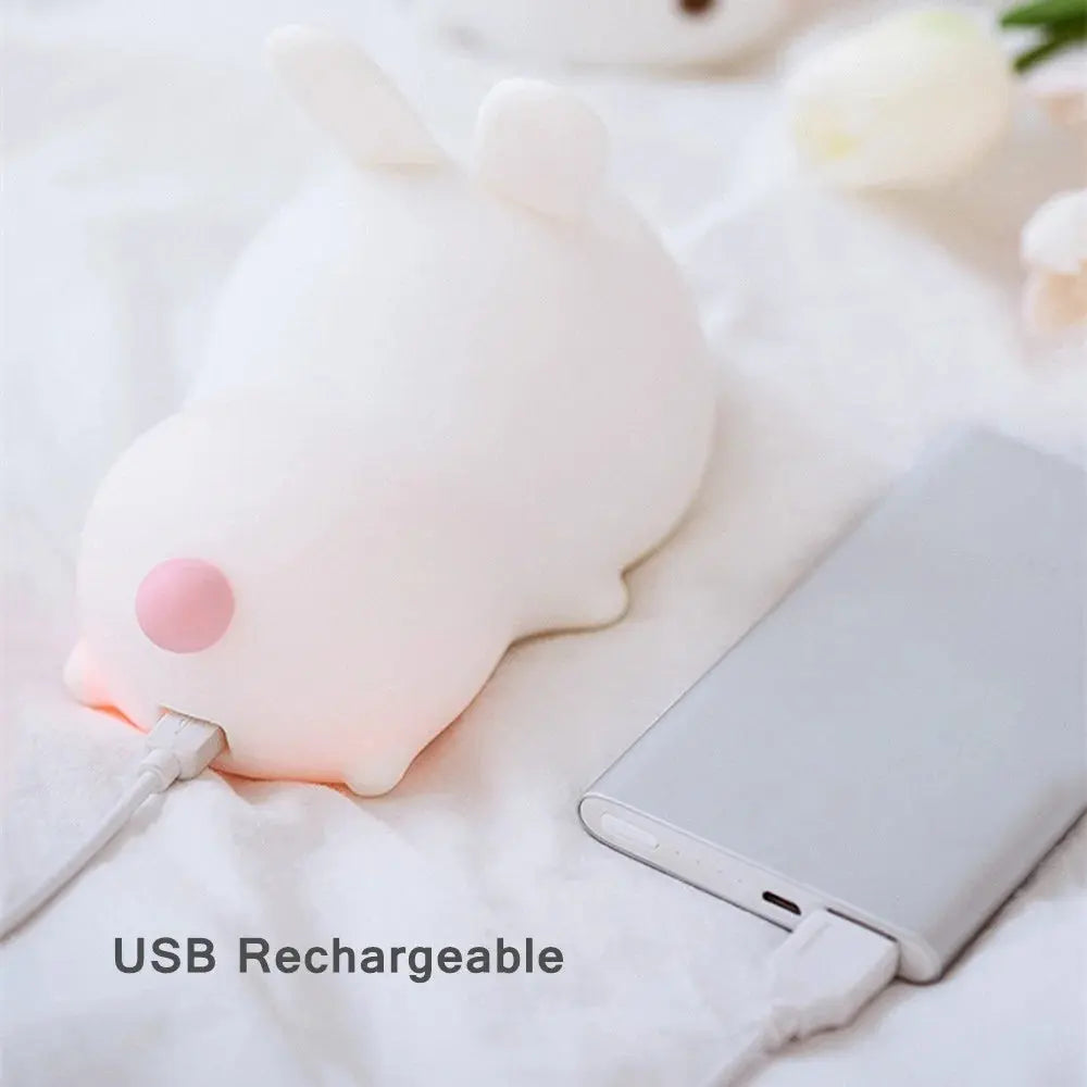 Veilleuse lapin bébé tactile avec USB