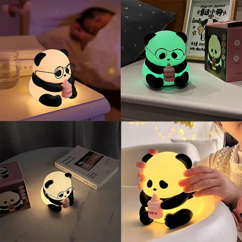 Veilleuse panda multicolore